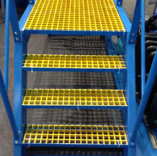 پانل های گریتینگ فایبر گلاس غیر لغزنده زرد Walkway FRP در اندازه 30*30 میلی متر