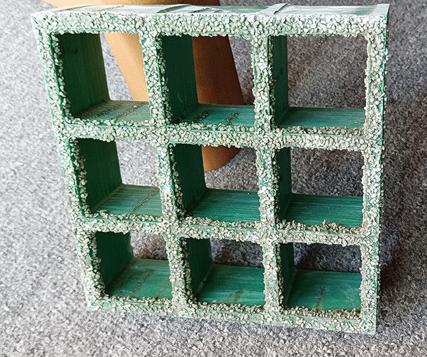 ماده ی فیبر شیشه ای سبز 38*38*38mm ضخامت Frp grating anti slip grille
