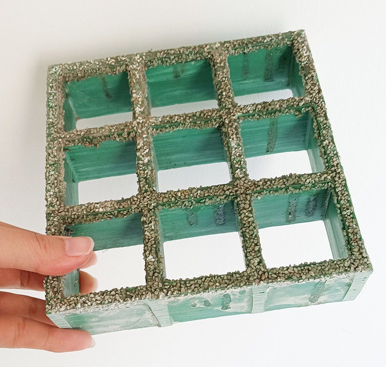ماده ی فیبر شیشه ای سبز 38*38*38mm ضخامت Frp grating anti slip grille